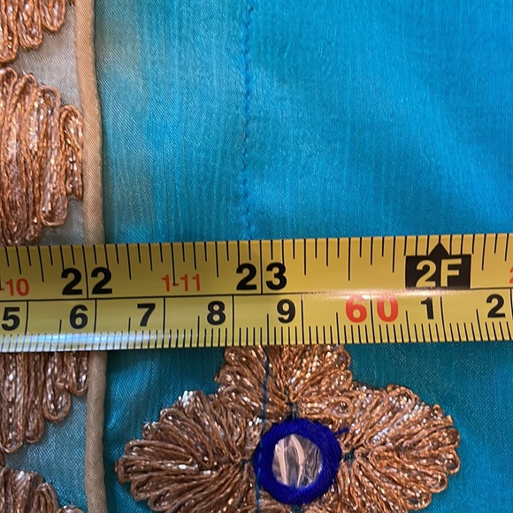 COPY - Shahida Parides Bloom Town Hi-Low Embellished Caftan NWTs. Teal Blue and… - Picture 12 of 12